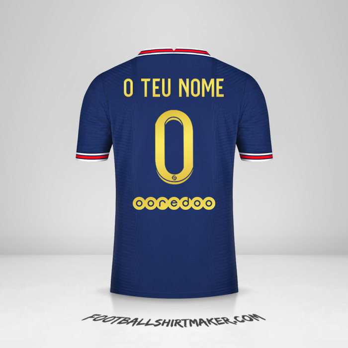 Camisola Paris Saint Germain 2021/2022 Gold -  o teu nome - 0