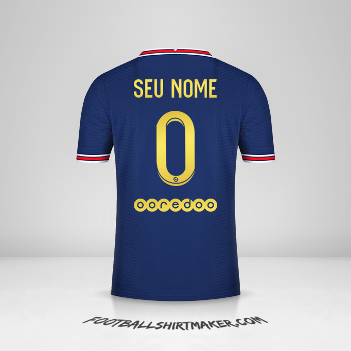 Camisa Paris Saint Germain 2021/2022 Gold -  seu nome - 0