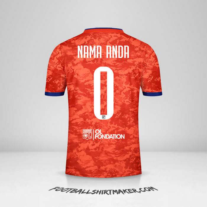 Jersey Olympique Lyon 2021/2022 UEL II -  nama anda - 0