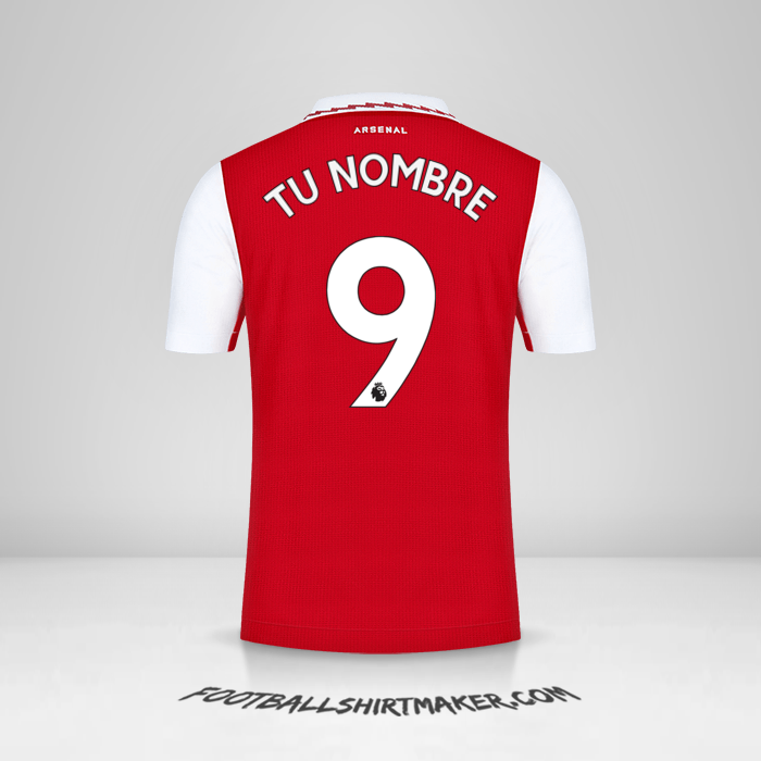 Jersey Arsenal 2022/2023 número 9 tu nombre