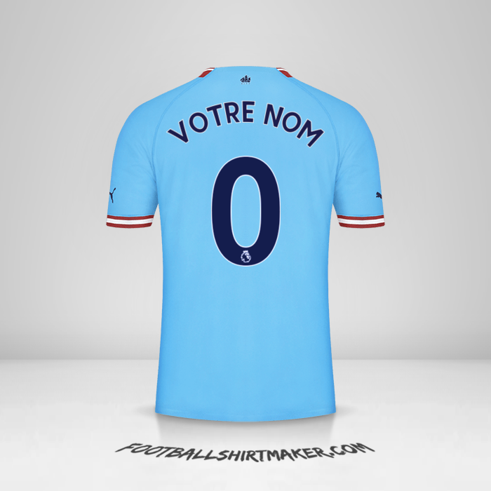 Maillot Manchester City 2022/2023 -  votre nom - 0