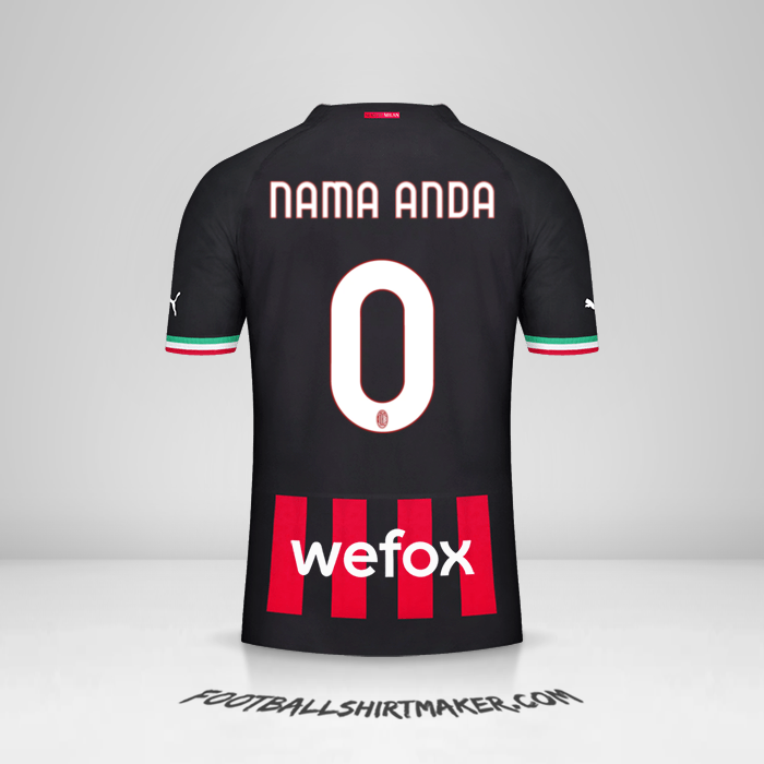 Jersey AC Milan 2022/2023 -  nama anda - 0