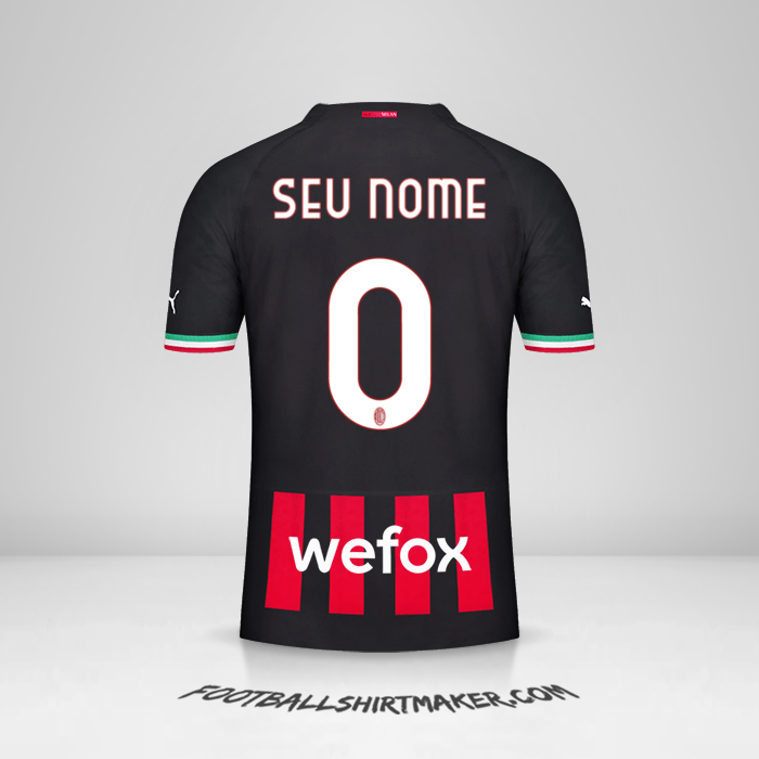 Camisa AC Milan 2022/2023 -  seu nome - 0