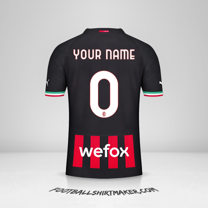 Jersey AC Milan 2022/2023 -  your name - 0