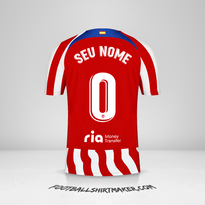 Camisa Atletico Madrid 2022/2023 -  seu nome - 0