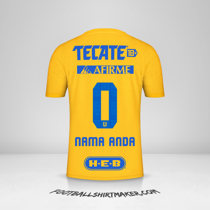 Jersey Tigres UANL 2022/2023 -  nama anda - 0