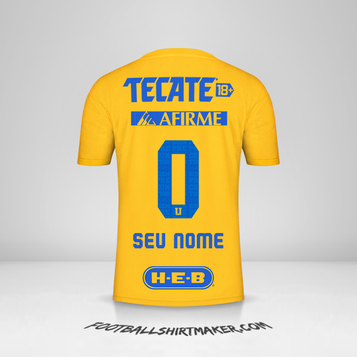 Camisa Tigres UANL 2022/2023 -  seu nome - 0