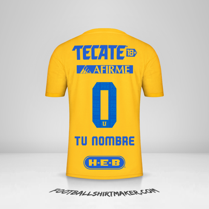 Jersey Tigres UANL 2022/2023 -  tu nombre - 0