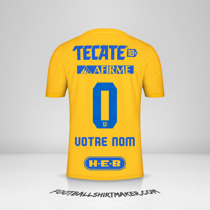 Maillot Tigres UANL 2022/2023 -  votre nom - 0