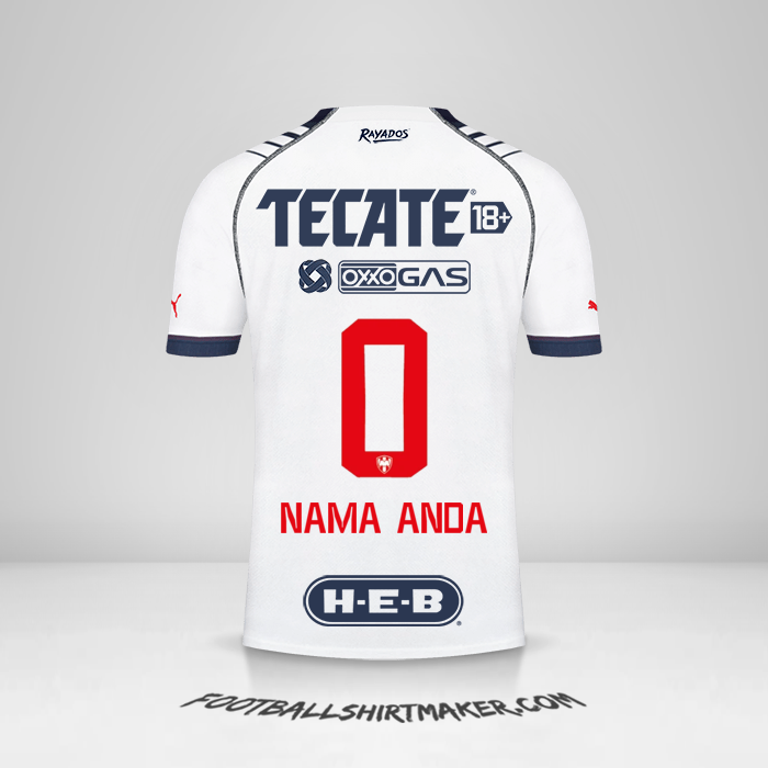 Jersey Monterrey 2022/2023 -  nama anda - 0