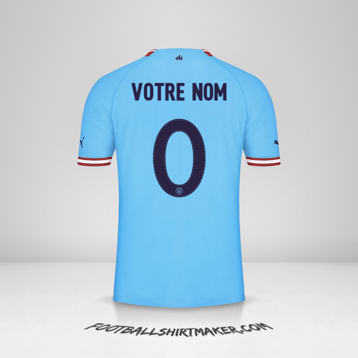 Maillot Manchester City 2022/2023 Cup -  votre nom - 0