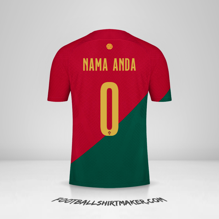 Jersey Portugal 2022 -  nama anda - 0