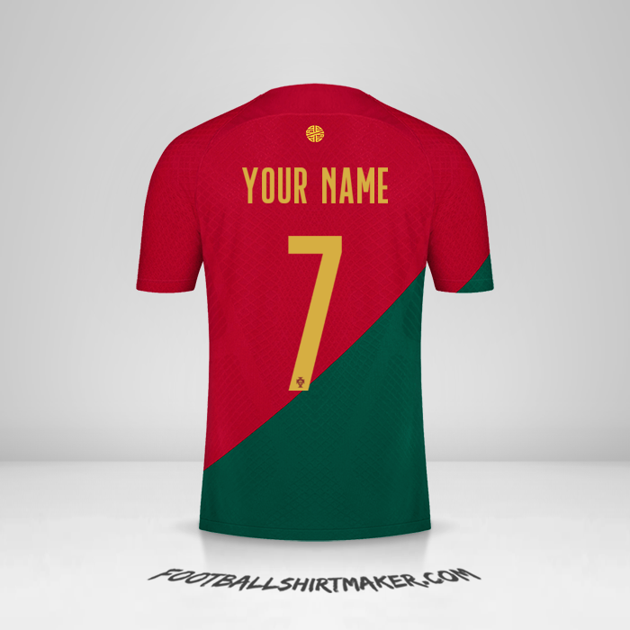 Portugal 2022 jersey number 7 your name