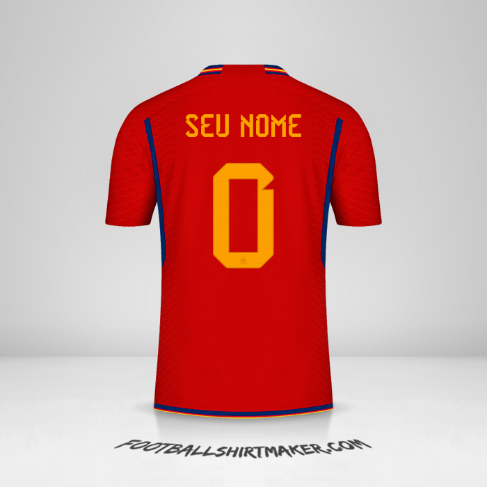 Camisa Espanha 2022 -  seu nome - 0