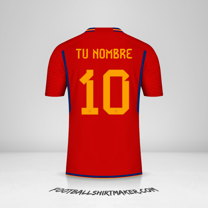 Camiseta España 2022 número 10 tu nombre