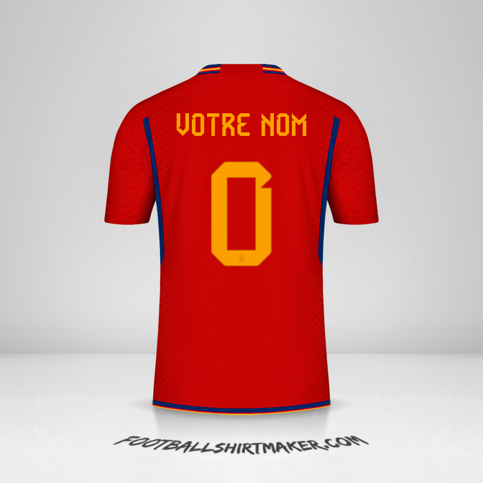 Maillot Espagne 2022 -  votre nom - 0