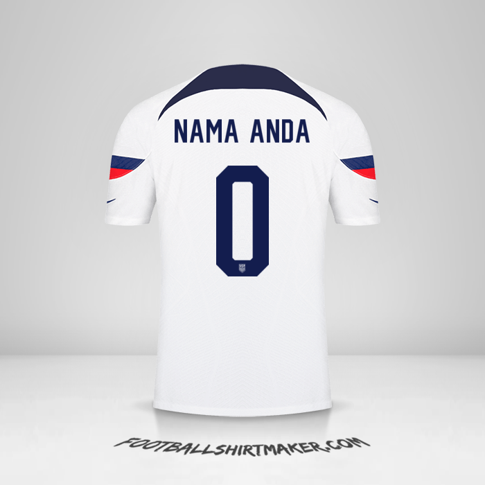 Jersey Amerika Serikat 2022 -  nama anda - 0