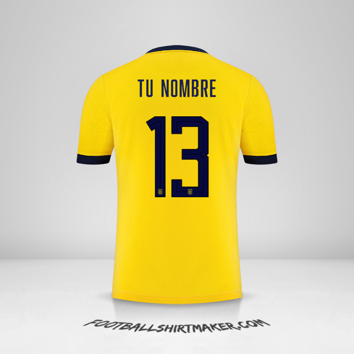 Camiseta Ecuador 2022 número 13 tu nombre