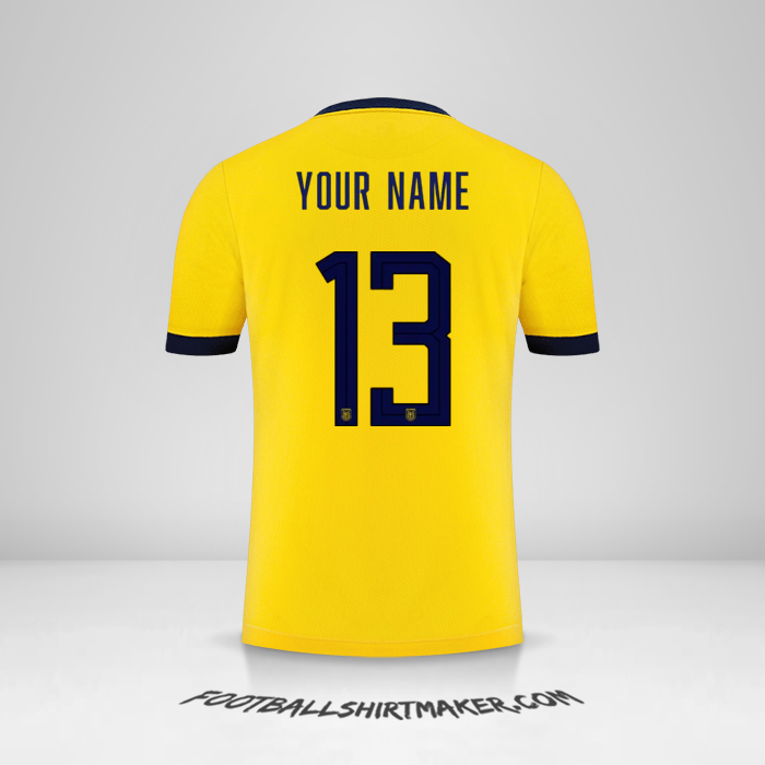 Ecuador 2022 jersey number 13 your name