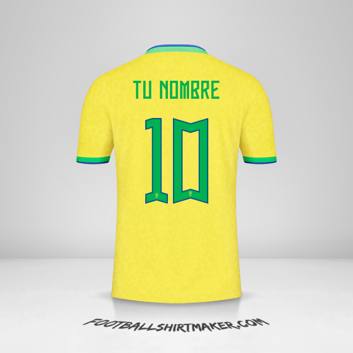 Jersey Brasil 2022 número 10 tu nombre