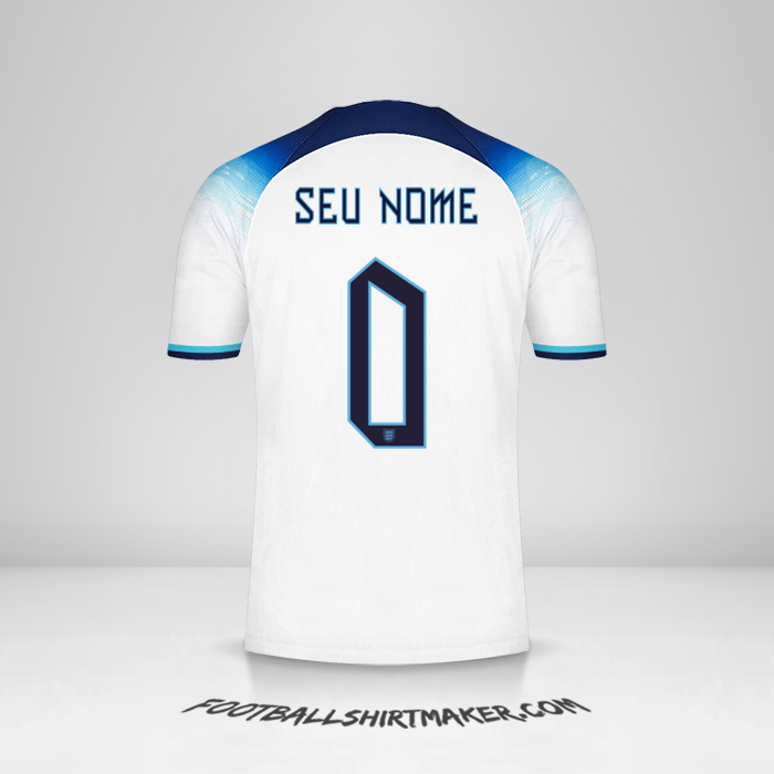 Camisa Inglaterra 2022 -  seu nome - 0