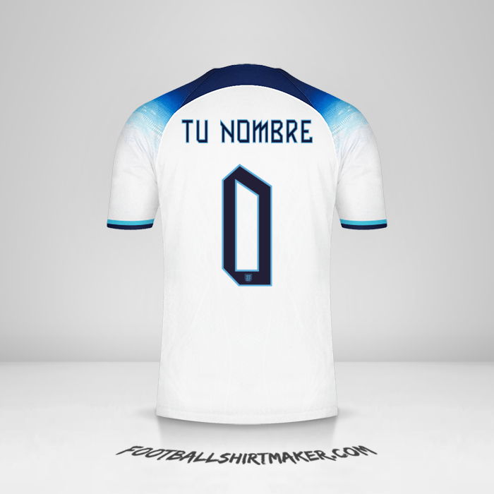 Jersey Inglaterra 2022 -  tu nombre - 0