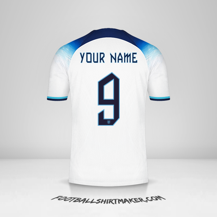 England 2022 shirt number 9 your name