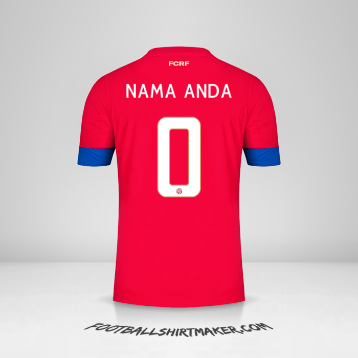 Jersey Kosta Rika 2022 -  nama anda - 0