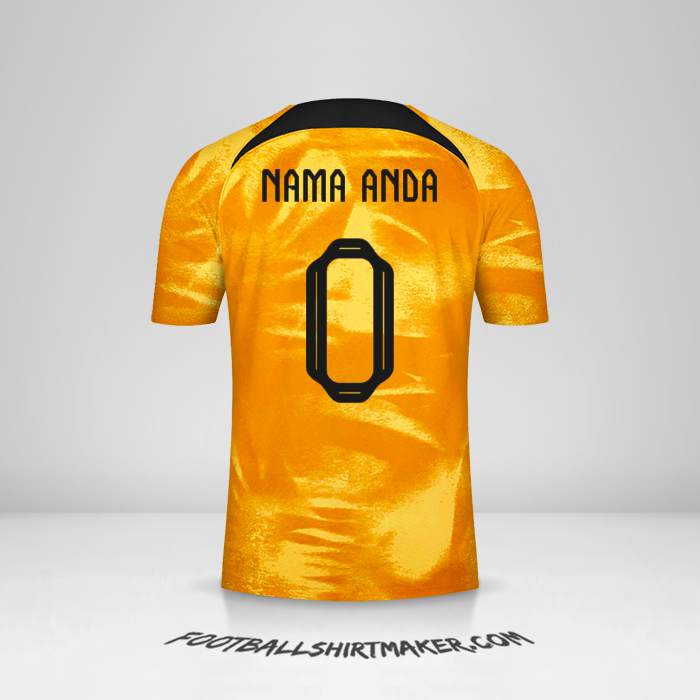 Jersey Belanda 2022 -  nama anda - 0