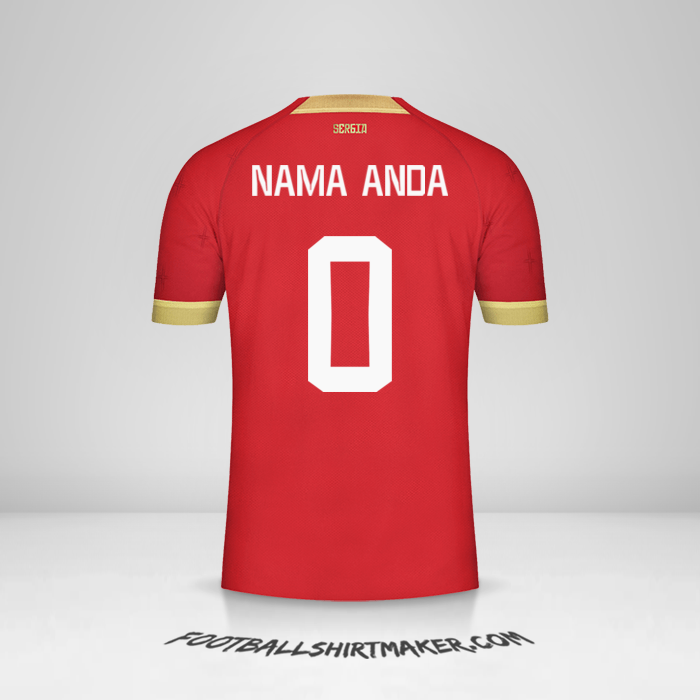 Jersey Serbia 2022 -  nama anda - 0