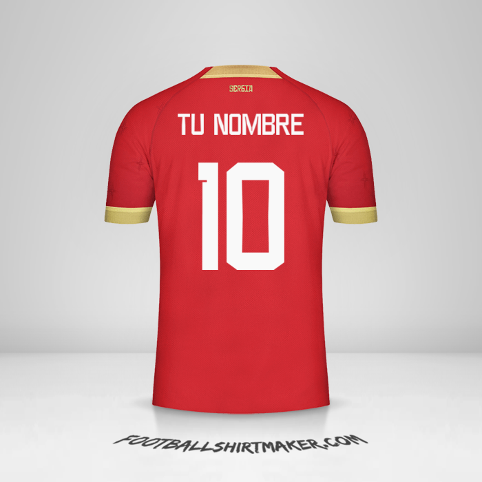 Camiseta Serbia 2022 número 10 tu nombre