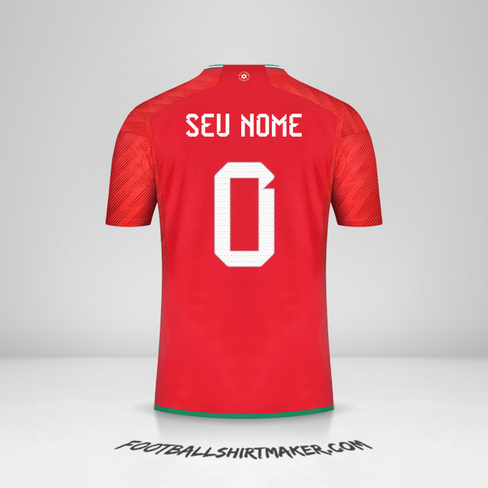 Camisa País de Gales 2022 -  seu nome - 0