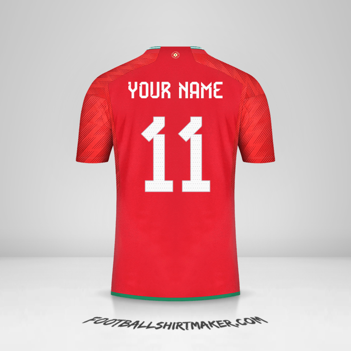 Wales 2022 jersey number 11 your name