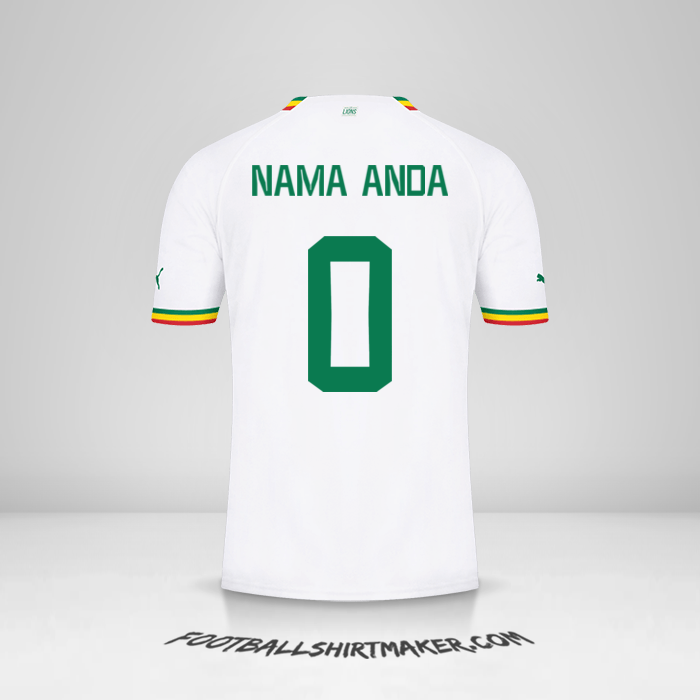 Jersey Senegal 2022 -  nama anda - 0