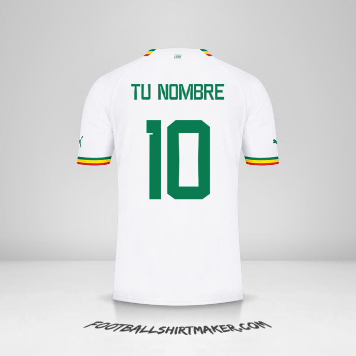 Jersey Senegal 2022 número 10 tu nombre