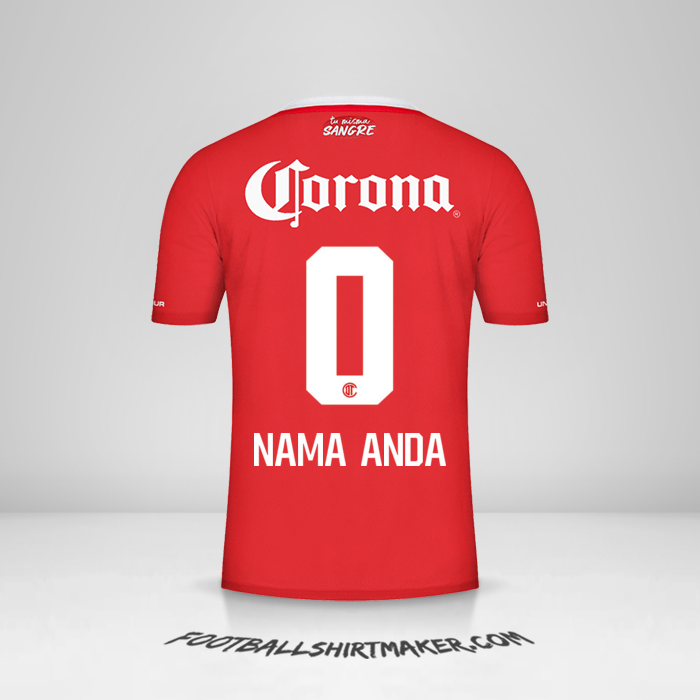 Jersey Toluca FC 2022/2023 -  nama anda - 0