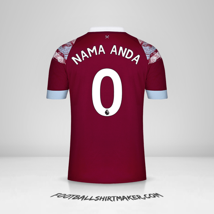 Jersey West Ham United FC 2022/2023 -  nama anda - 0