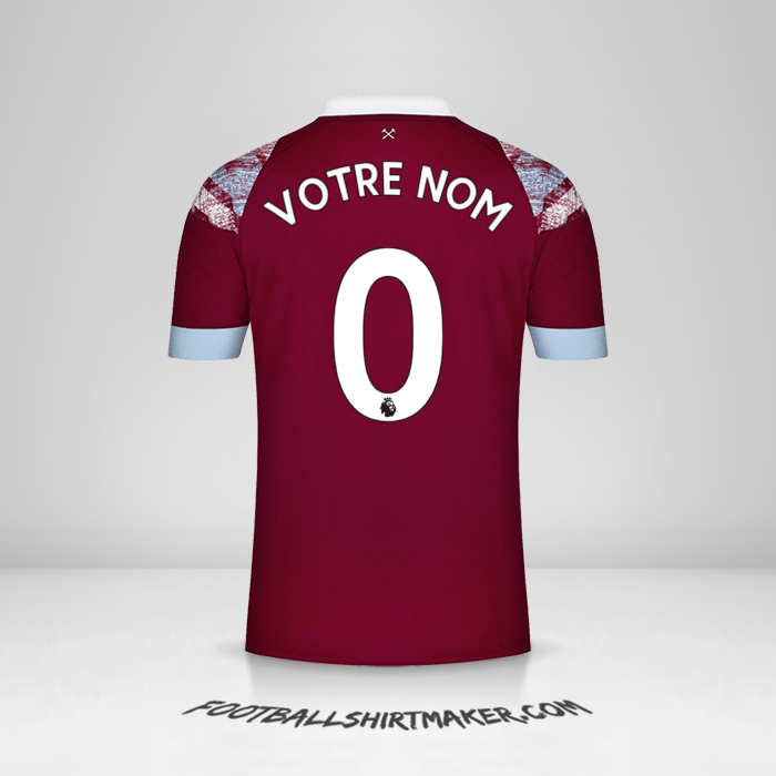 Maillot West Ham United FC 2022/2023 -  votre nom - 0