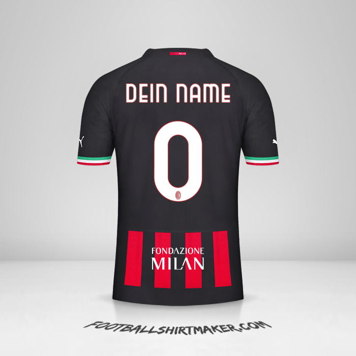 Trikot AC Milan 2022/2023 Cup -  dein name - 0