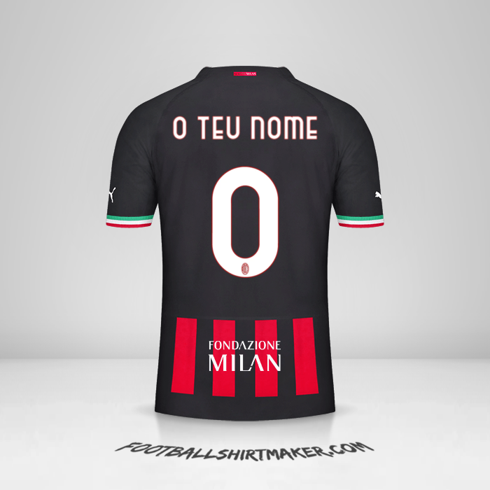 Camisola AC Milan 2022/2023 Cup -  o teu nome - 0