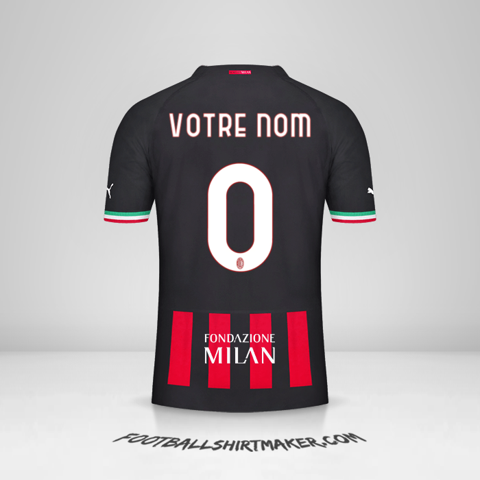 Maillot AC Milan 2022/2023 Cup -  votre nom - 0