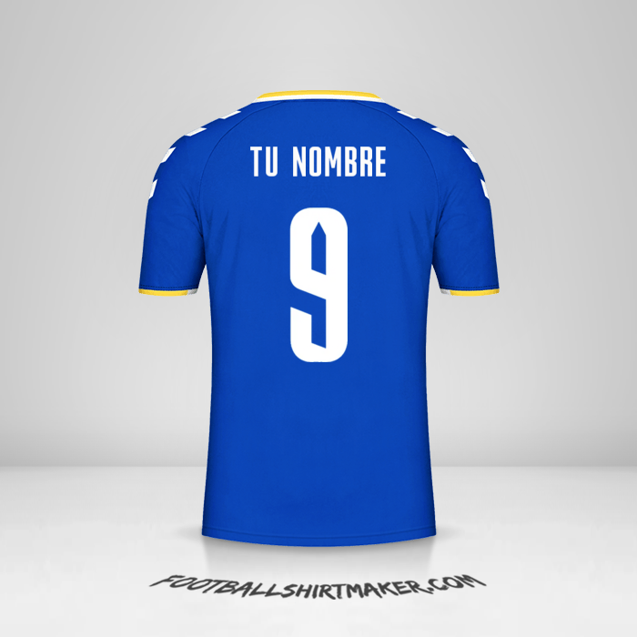 Jersey Everton FC 2021/2022 Cup número 9 tu nombre