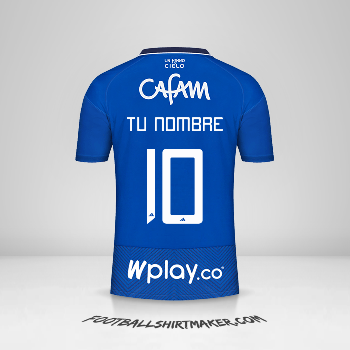 Camiseta Millonarios FC 2023 número 10 tu nombre