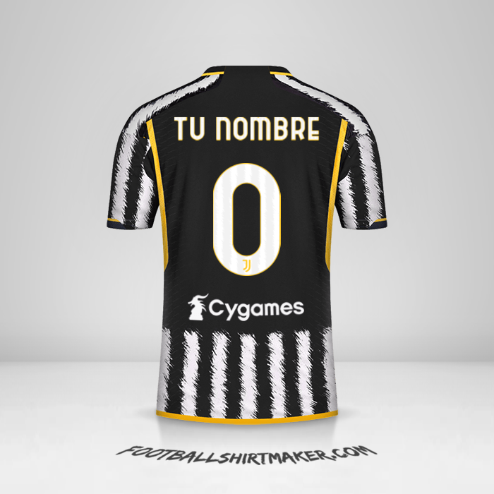 Jersey Juventus FC 2023/2024 número 0 tu nombre