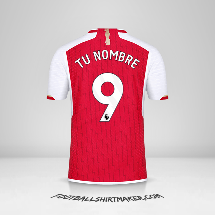 Jersey Arsenal 2023/2024 número 9 tu nombre