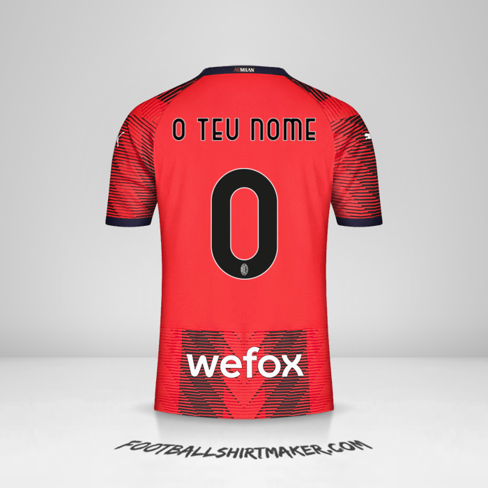 Camisola AC Milan 2023/2024 -  o teu nome - 0