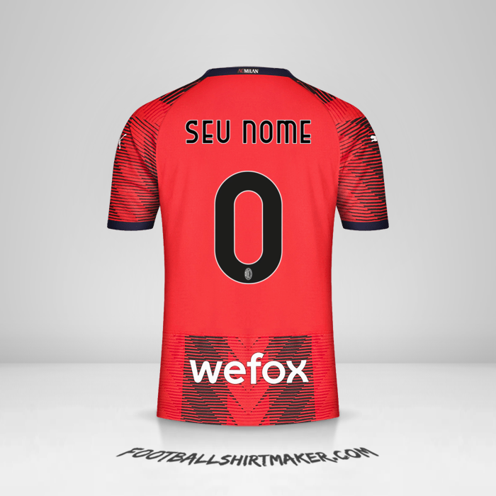 Camisa AC Milan 2023/2024 -  seu nome - 0