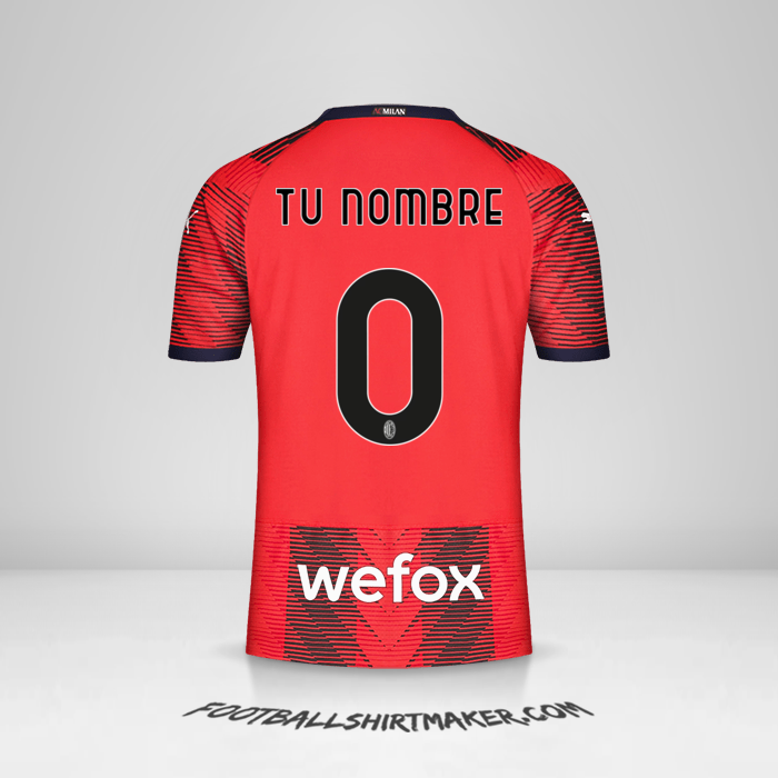 Camiseta AC Milan 2023/2024 -  tu nombre - 0