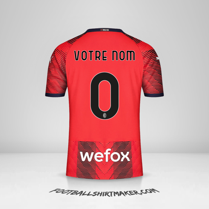 Maillot AC Milan 2023/2024 -  votre nom - 0