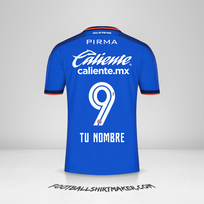 Camiseta Cruz Azul 2023/2024 número 9 tu nombre